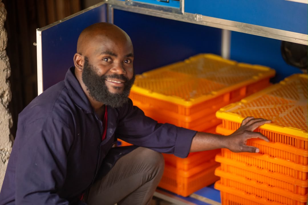 Founder of Skills Poultry Breeders at the hatchery